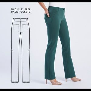 Betabrand Straight-Leg 2-Pocket Dress Pant Yoga Pants (Highlands green) X-Large